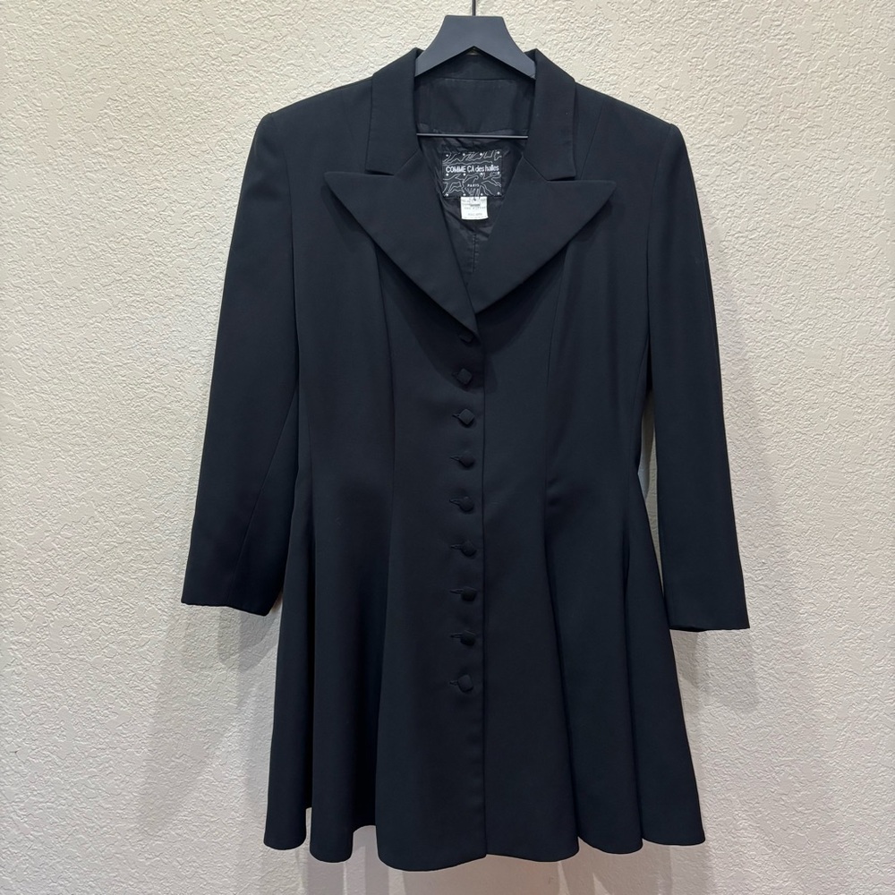 RARE Couture Vintage Comme Ca Des Halles Jacket in Black Size 4 Old Money Luxury